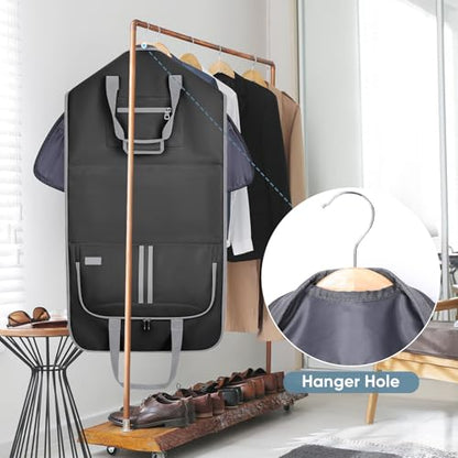 BALEINE Travel Garment Bag, Travel Suit Bag for Men, Water Resistant Carry on Garment Bag for Hanging Clothes, Garment Duffel Bag for Travel Business (Black-Convertible) - color: Black-Convertible