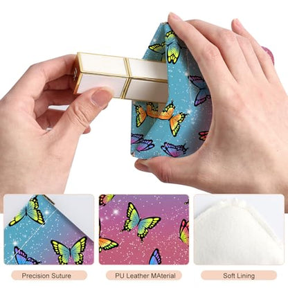 2Pcs PU Leather Small Squeeze Coin Purse Pouch Mini coin Bag Unique And Cute Wallet Cosmetic Bags Change Bag For Women Girls Men （Butterfly L - color: Butterfly L