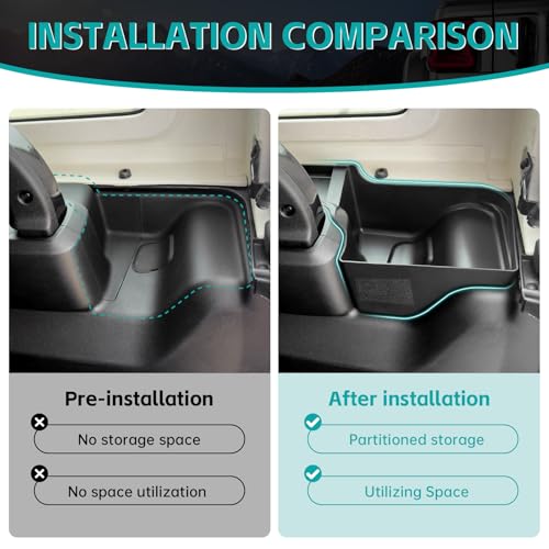 Rear Trunk Organizer Tray Compatible with 2024 2025 Jeep Wangler JL JLU 4XE Rubicon Sahara 4 Door, Wheel Well Storage Box Cargo Organizer Accessories for Jeep Wangler JL (Left + Right) - color: 2024-2025