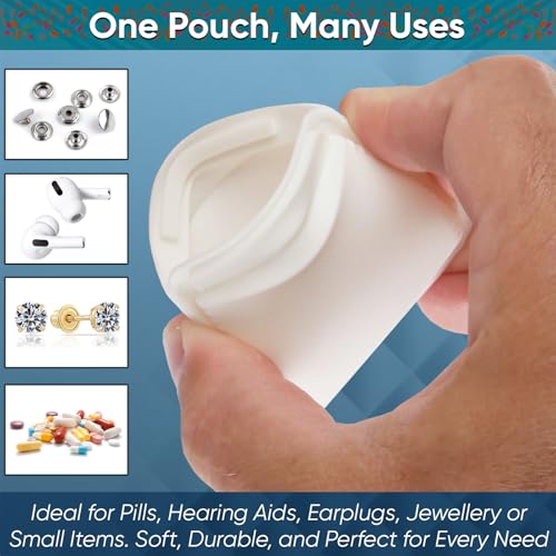 Home-X Small Pill Pouch – Squeeze-Open Pill Pouch for Medicine, Earbuds, Mints & Small Essentials – Portable Travel Pill Pouch with Easy Open & Secure Closure – Compact Pill Pouch for Purse & Pocket