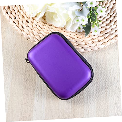Eva Earphones Case Cable Storage Compact Travel Organizer Pouch Cable Organizer Case - color: Purple