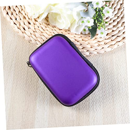 Eva Earphones Case Cable Storage Compact Travel Organizer Pouch Cable Organizer Case - color: Purple