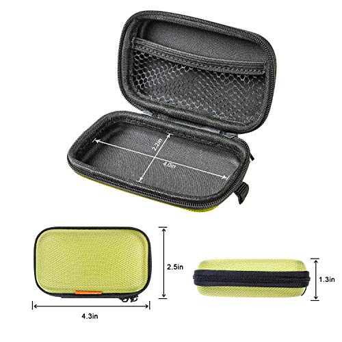 Rectangle Shaped Portable Protection Hard EVA Case, Mesh Inner Pocket, Zipper Enclosure, Lightweight Small Universal Carrying Bag Wired/Bluetooth Headset Charger Change Purse (Green) - color: Green