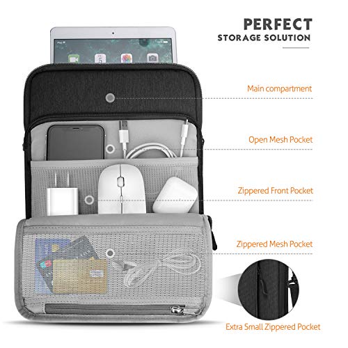 MoKo 9-11 Inch Tablet Sleeve Bag Carrying Case with Storage Pockets Fits New 11-inch iPad Air M4 2026/iPad Pro M5, iPad Pro/A16 11, iPad Air 5/4th 10.9, iPad 9/8th 10.2, Tab S8/S9 11,Black & Gray - color: Black & Gray, size: 9-11 Inch