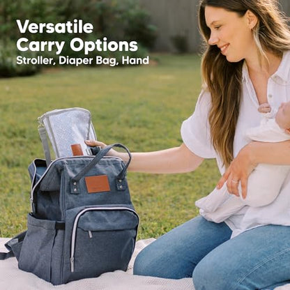 KeaBabies Portable Diaper Changing Pad, Travel, Car - Large Waterproof Baby Changing Mat, Wipeable, Padded, On The Go Travel Diaper Clutch Bag, Easy to Use Pockets for Newborn Essentials (Gray Mod) - color: Gray Mod