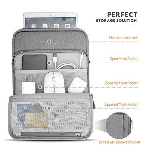 MoKo 9-11 Inch Tablet Sleeve Bag Carrying Case with Storage Pockets Fits New 11-inch iPad Air M4 2026/iPad Pro M5, iPad Pro/A16 11, iPad Air 5/4th 10.9, iPad 9/8th 10.2, Tab S8/S9 11, Light Gray - color: Light Gray, size: 9-11 Inch