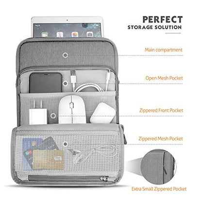 MoKo 9-11 Inch Tablet Sleeve Bag Carrying Case with Storage Pockets Fits New 11-inch iPad Air M4 2026/iPad Pro M5, iPad Pro/A16 11, iPad Air 5/4th 10.9, iPad 9/8th 10.2, Tab S8/S9 11, Light Gray - color: Light Gray, size: 9-11 Inch