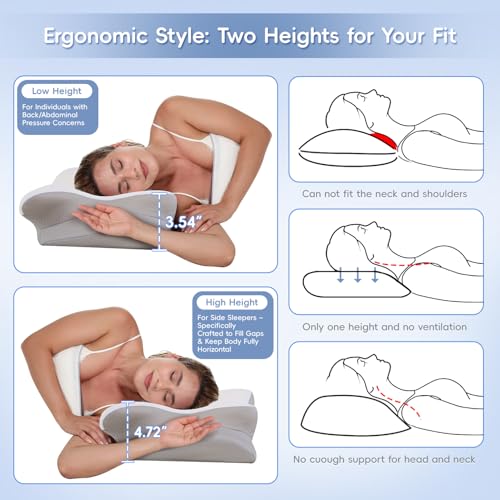 Cervical Neck Pillow, Memory Foam Pillows for Neck and Shoulder Pain Relief