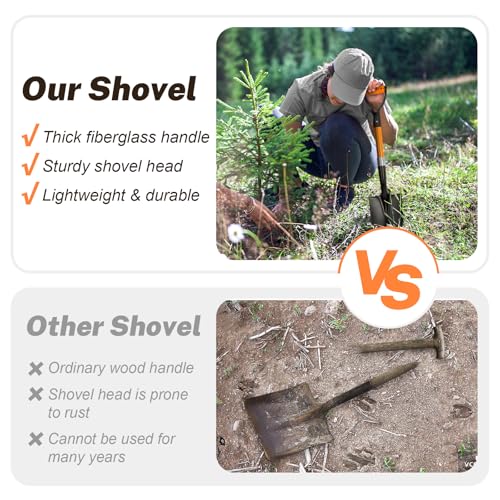 Small Garden Shovel Mini Kids Digging Shovel with Overall Length 28 inches Shovel for Digging, Beach Shovels. Gardening Tools with D-Handel