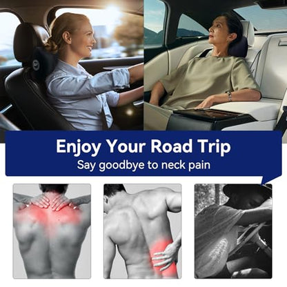 Super Useful Car Headrest Pillow, Car Pillow for Driving with Adjustable Strap, 100% Memory Foam Neck Pillow, Ergonomic Design - Car Neck Pillow(Black, 2 Pack) - color: Pack of 2/Black 3d Mesh