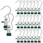 Hangers Clips,Stainless Multi Function Clip Hooks,Laundry Hanging Hooks Clips,Closet Hangers,Boot Clips， Hats Clips,Socks Clips,Pants Clips, Bras Clips (30, Dark Green) - color: Dark Green