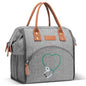 LOKASS Nurse Lunch Bag for Women, Embroidered Lunch Box with Special Nursing Design, Insulated Lunch Tote Ideal for Nurse Gifts, Neutral Grey - color: Gray - Stethoscope Heart