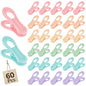 Hsei 60pcs Baby Hanger Clips Colorful Plastic Clothespins Hanger Clips for Baby Clothes Plastic Clothes Pins for Toddler Skirt Pants Home, Office, Travel, Food Package