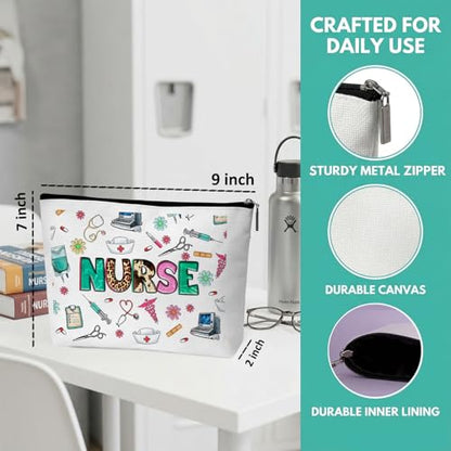 Nurse Graduation Gifts for Women, Nurse Medical Makeup Bag Appreciation Birthday Gifts for Nurses, Nursing Essentials Travel Cosmetic Pouch Bags with Zipper - B06 - style: Leopard Nurse