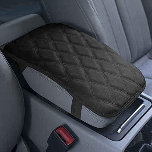 FH Group Faux Leather Diamond Pattern Center Console Armrest Cushion, Luxury Seat Box Cover Protector fits Most Cars, SUVs, and Trucks Black - color: Black, style: Console Cover (Diamond)