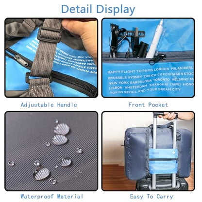 INVODA Travel Bag 24 PCS Foldable Duffle for Women and Men Lightweight Luggage Bag Personal Item Bag for Airlines Weekender Overnight Tote Carry on (24PCS) - color: 24PCS