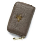 imeetu RFID Credit Card Holder, Small Leather Zipper Card Case Wallet for Women - color: Lite - Taupe Grey, size: Lite