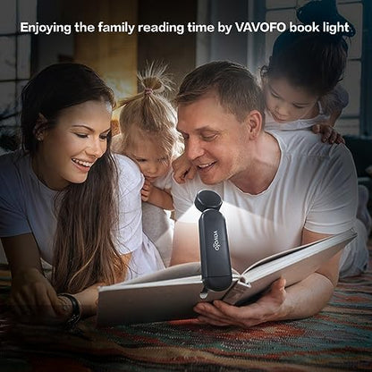 VAVOFO USB Rechargeable Book Light, Blue Light Blocking, Amber Clip-On Bookmark Shaped Reading Light, Eye Care 6 LEDs With 9 Lighting Modes for Bookworms (Grey) - color: Gray