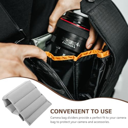 VOSAREA Camera Bag Dividers 2Pcs Shockproof Padded Insert for Camera Backpack Organizer Adjustable Bag Divider for Lens and Gear Protection 10.62 X 4.72 X 0.31 Inches - color: Grey