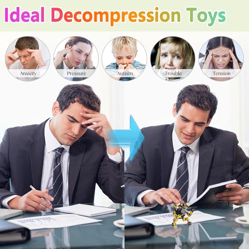 Gokeey Transformable Fidget Spinners Toys 4 Pcs for Kids and Adults Stress Relief Sensory Toys for Boys and Girls Age 8-13 Fingertip Gyros Party Favors Birthday Gifts for Teens Road Trip Travel Toy - style: fidget toys 4pc