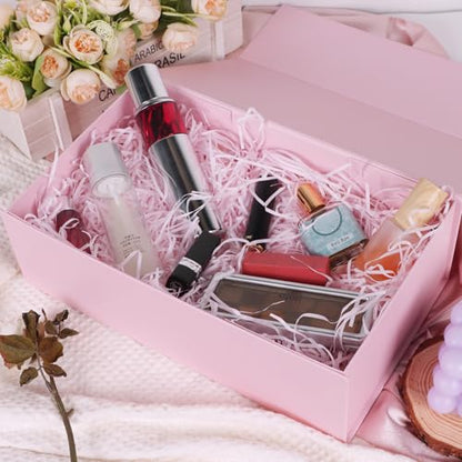 LFBOX Pink Gift Box with Magnetic Lids 13.8x8.3x4.4 in, Large Bridesmaid Groomsman Proposal Boxes 5 Pack, Collapsible Rectangle Storage Box - color: Pink, size: 1 count (Pack of 5)
