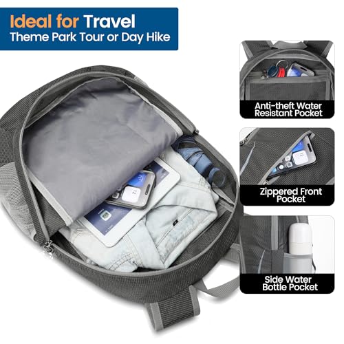 ZOMAKE Ultra Lightweight Packable Backpack 25L, Foldable Hiking Backpacks Water Resistant Small Folding Daypack for Travel(Dusty grey) - color: Dusty Grey