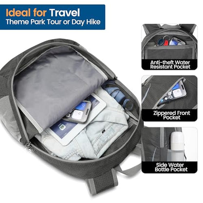 ZOMAKE Ultra Lightweight Packable Backpack 25L, Foldable Hiking Backpacks Water Resistant Small Folding Daypack for Travel(Dusty grey) - color: Dusty Grey