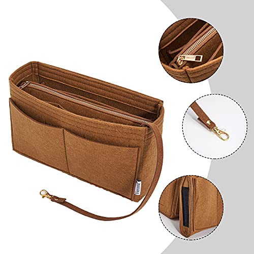 Vercord Felt Organizer Insert For Purse Handbag Tote Bag In Bag Inside Shaper Divider Neo Coffee Slender Medium - color: A Coffee, size: Slender Medium