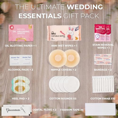 Bridal Emergency Kit for Wedding Day, Wedding Essentials Survival Set for Team Bride, Must-Have 30+ Essentials Travel Kit with Makeup Bag - color: Pink