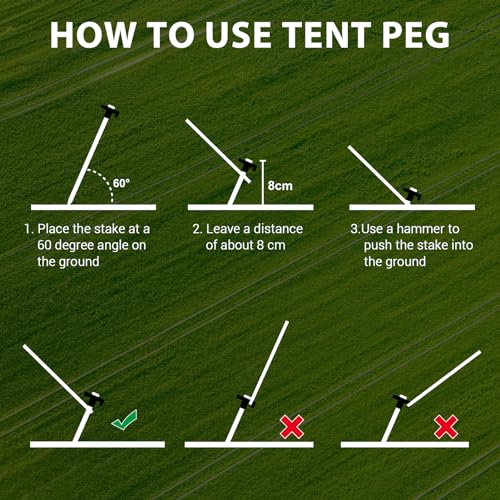 Eurmax USA 10-Pack Secure Protection Galvanized Tent Stakes,Rust-Proof Steel Canopy Anchors for High Winds,Heavy Duty Commercial Ground Pegs for Camping,Pop Up Tents&Gazebos - Includes 4x10ft Ropes - color: Black, style: Stakes 10-pack