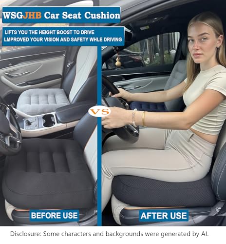 WSGJHB Large Seat Cushion, Extra Thick Booster Seat Cushions for Office Chairs Long Sitting Office Workers, Car Drivers, Relieves Back Pain, Breathable, Anti-Slip, 20x20x6 inchs, Black - color: Black Large