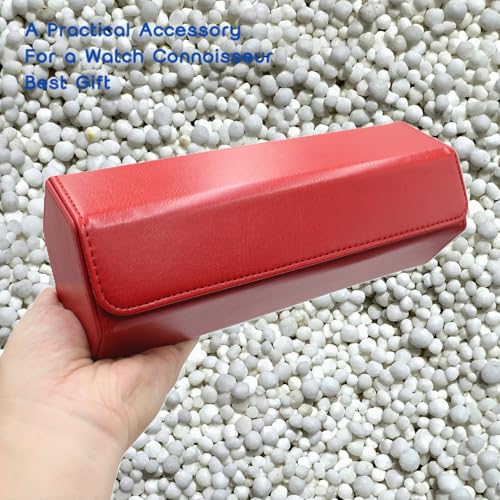 Watch Travel Hexagon Case Portable Organizer - Luxury Watch Hexagon Travel Box Recycled Leather Storage and Display for Men and Women(3Slot-Red) - color: Hexagon-Red, size: Three slots