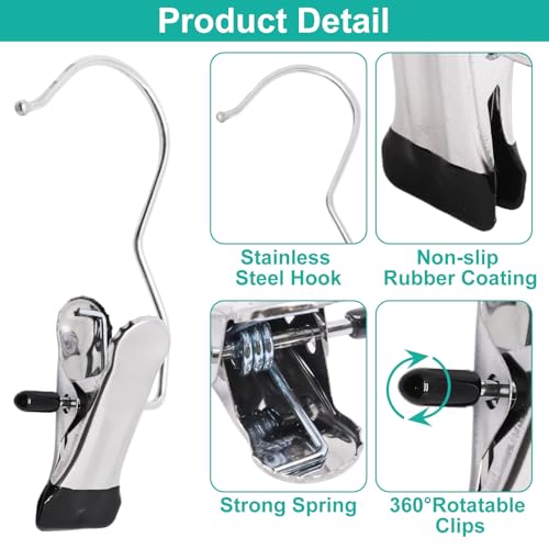 22PCS Boot Hanger Clips, Laundry Clothes Hanging Hooks for Closet Organizers and Storage, Legging Yoga Pants Clamps for Boot Pants Jeans Hats Towel Doll