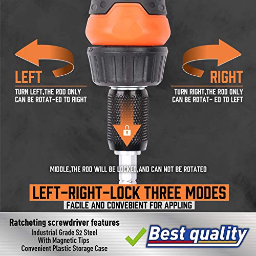 Amartisan 34-Piece Multi-bit Screwdriver Set Tool All in One, Portable Multi-Purpose Screwdriver - color: Orange, size: 18-in-1 (34-Piece) Multi-bit Screwdriver Set
