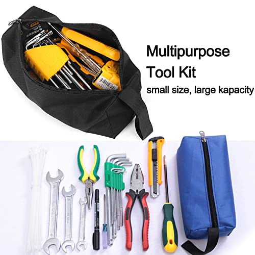 5 Pack Canvas Tool Pouch of Two Sizes, Tool Pouches with Zipper, Multipurpose Zipper Bags Tools is Suitable for Storing Scattered Tools, Cosmetics, and Various Items (5 Colors)