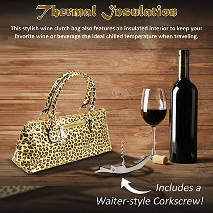 PRIMEWARE Cheetah Wine Clutch - color: Cheetah