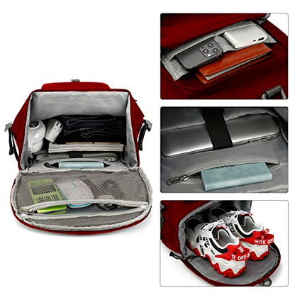 Kalesi Gym Duffle Bag Backpack 4-Way Waterproof with Shoes Compartment for travel Sport Hiking laptop - color: Viva Magenta Red