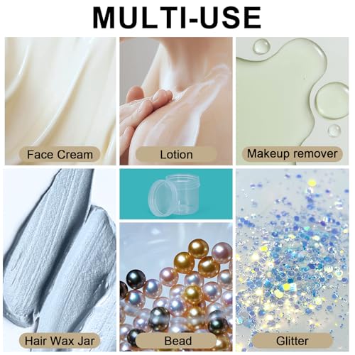 TSA Approved Wide Mouth Travel Size Containers, PP Clear Leak Proof Travel Plastic Jars with Lids for Creams Lotion Cosmetic, Jewelry Beads, Sample, Small Items Storage (3.4 oz, 4 Pcs) - color: Clear, size: 3.4 oz