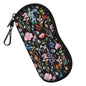FINTIE Glasses Case with Carabiner, Ultra Light Portable Neoprene Zipper Sunglasses Soft Case - color: Black Floral