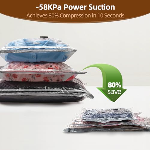 18 Pack Travel Vacuum Bags for Clothing,Compression Seal Packing Cubes for Suitcase Backpack,Vacuum Seal Bags for Clothing,Carry-on Size Space Saver Storage Bags 80% for Travel & Home(No pump) - style: 18 Vacuum Bags