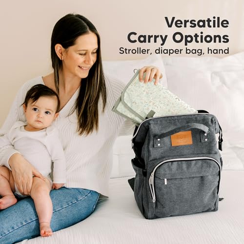 KeaBabies Portable Diaper Changing Pad, Travel, Car - Large Waterproof Baby Changing Mat, Wipeable, Padded, On The Go Travel Diaper Clutch Bag, Easy to Use Pockets for Newborn Essentials (Fox Vale) - color: Fox Vale