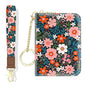 Aiawoxc Credit Card Holder, Small RFID Wallet Slim Leather Card Organizer Case with Zipper and Wristlet Strap, Cute Flowers - color: B-Cute Flowers, size: Wrist Strap