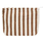 PAZIMIIK Makeup Bag Large Cotton Zipper Pouch for Purse Travel Canvas Make Up Organizer for Women Cosmetic,Stripe Coffee - color: Stripe Coffee
