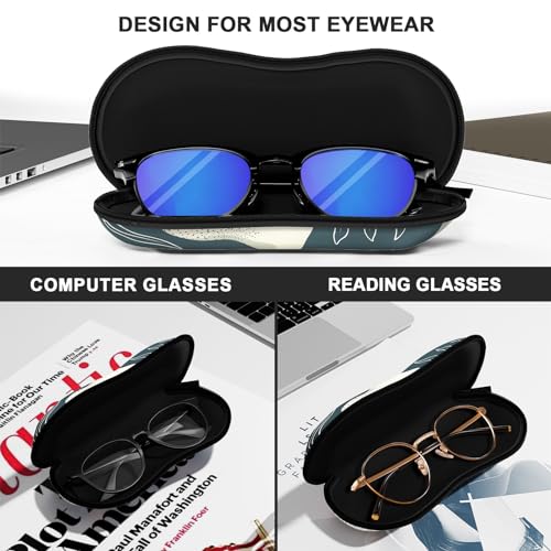 Sunglasses Soft Case, Ultra Light Portable Neoprene Zipper Glasses Case for Men Women - color: Boho Leaf