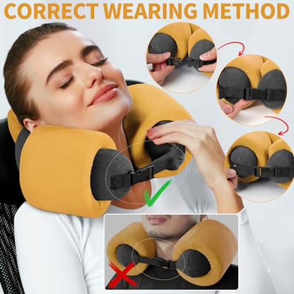 3-Ring Memory Foam Travel Neck Pillow It has obtained a Patent. The Three Rings can be movably Adjusted to Provide Flexible Support for The Neck, Head, and Other Areas.Yellow - color: Yellow