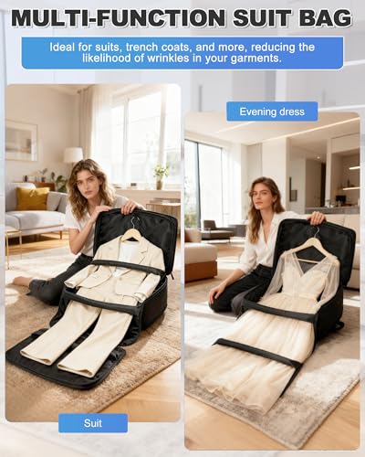 VGCUB Vacuum Backpack Travel with Suit Bag and Air Pump Compression Vacpack Carry on Flight Approved Daypack Laptop Space Saver Garment Bags for Travel Storage with Vacuum System Women Men Black - color: B14-black With Electric Pump, style: X-large