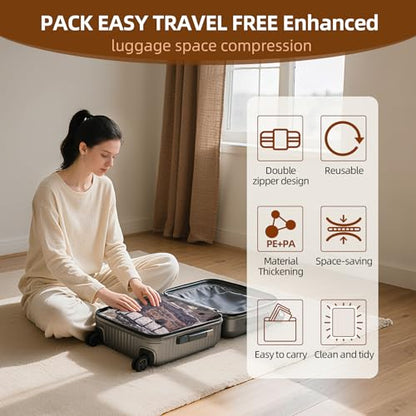 18 Pack Travel Vacuum Bags for Clothing,Compression Seal Packing Cubes for Suitcase Backpack,Vacuum Seal Bags for Clothing,Carry-on Size Space Saver Storage Bags 80% for Travel & Home(No pump) - style: 18 Vacuum Bags
