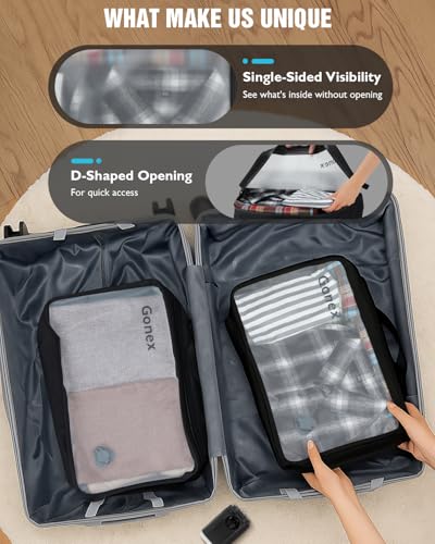 Gonex Vacuum Compression Bag with Pump - Reusable, Waterproof Travel Packing Organizer with Wide Opening, Handle & View Window for Suitcase, Backpack & Clothes Storage (1 Bag + 1 Pump) - size: 1Bag+1Pump