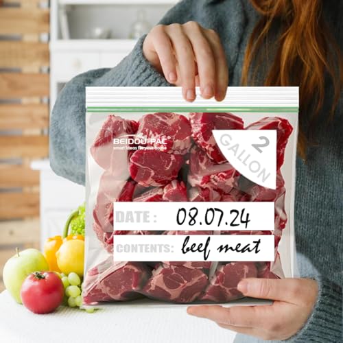BEIDOU-PAC 2 Gallon Large Food Storage Freezer Bags, 250 Count | Double Zipper |13" * 15", Freshness Easy Open Reclosable Clear Plastic Bags - style: Zip | 2 gal 250 count