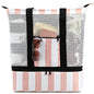 Bluboon Mesh Beach Tote Bag with Cooler Compartment Insulated Detachable Picnic Bag with Zipper and Pocket Pool Bag for Women - color: Pink